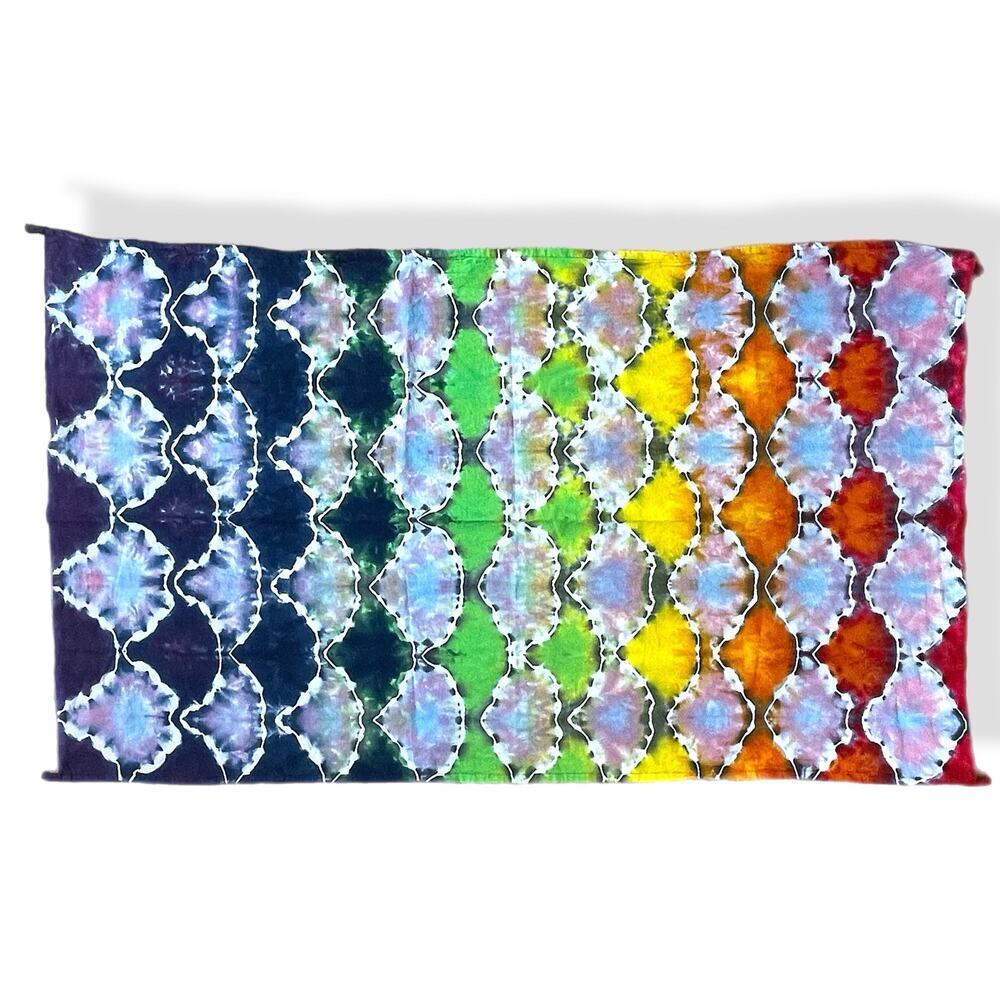 Hand tie dyed pride tapestry flag 30x52 inches LGBTQIA rainbow scales